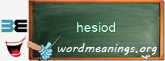 WordMeaning blackboard for hesiod